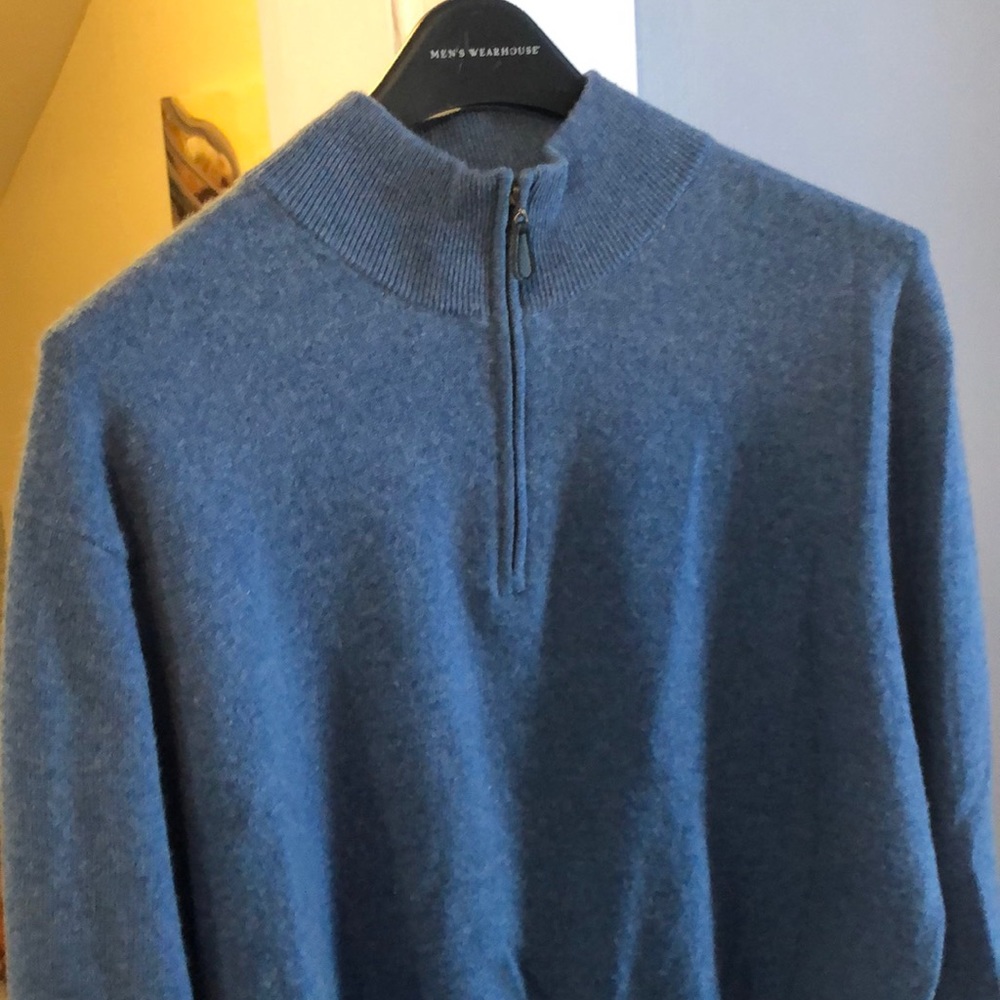 100% cashmere half zip sweater